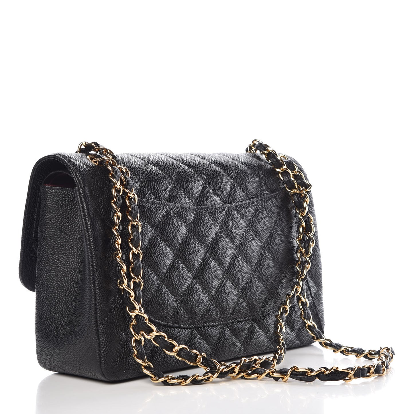 Caviar Quilted Jumbo Double Flap Black