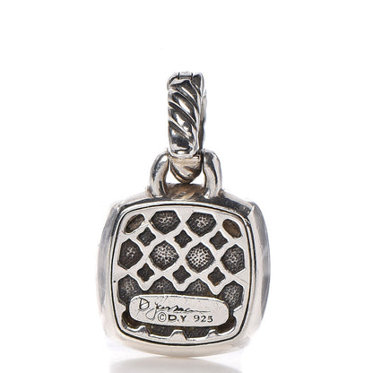 David Yurman Sterling Silver Diamond Prasiolite 11mm Albion Enhancer Pendant 3 of 3