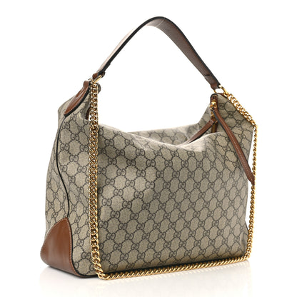 Gucci GG Supreme Monogram Large Linea A Hobo Light Brown 3 of 10