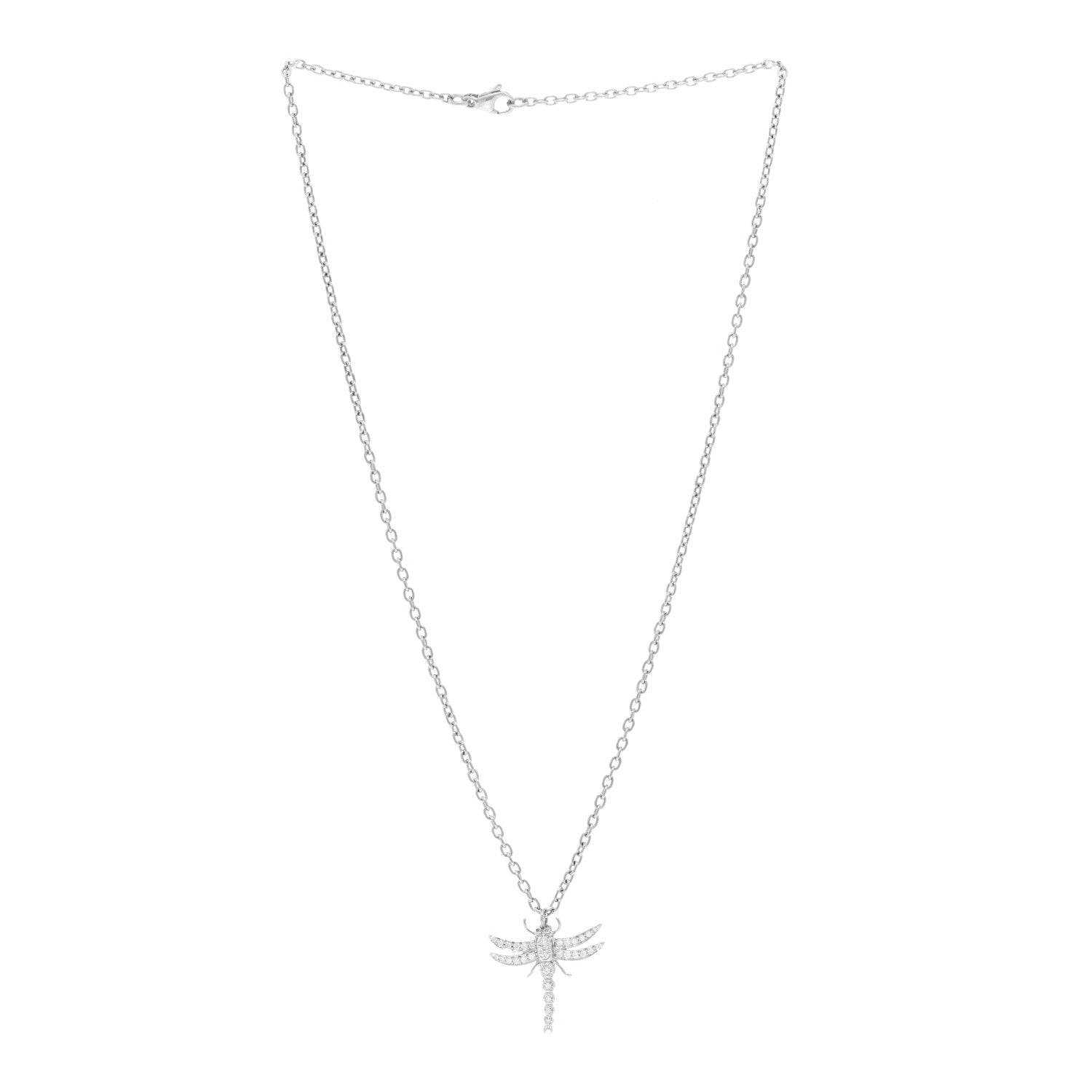 Tiffany Platinum Diamond Dragonfly Pendant Necklace 3 of 5