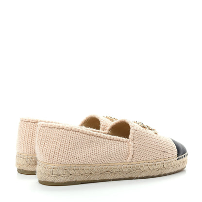 Chanel Knitted Wool Lambskin Chain CC Espadrilles 40 Beige 4 of 10