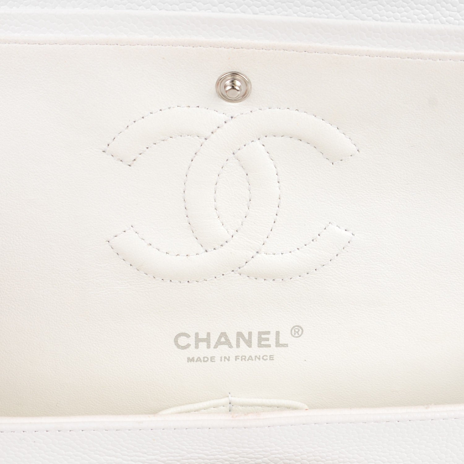 Chanel Caviar Quilted Medium Double Flap White 6 of 7