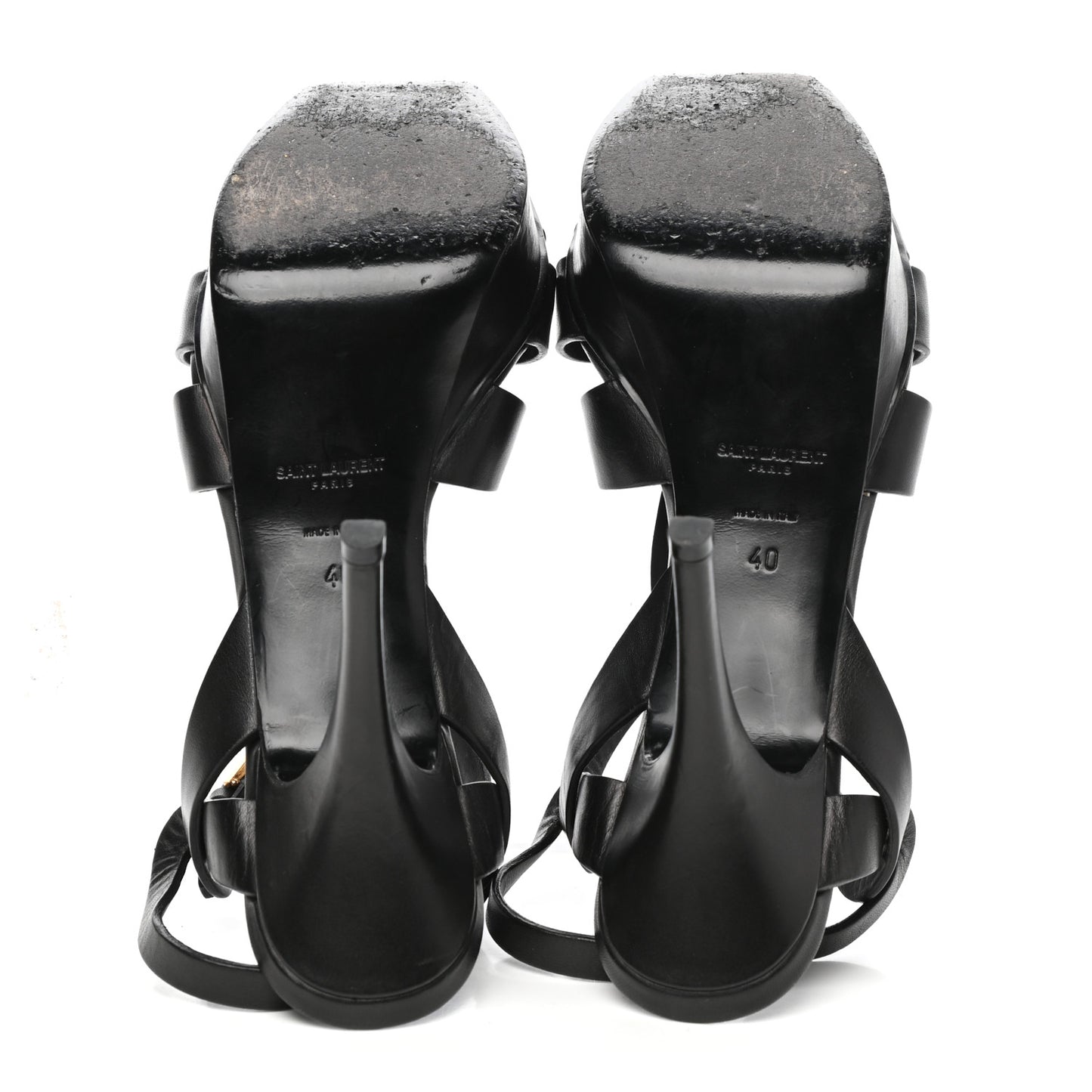 Calfskin Tribute 75 Platform Sandals 40 Black