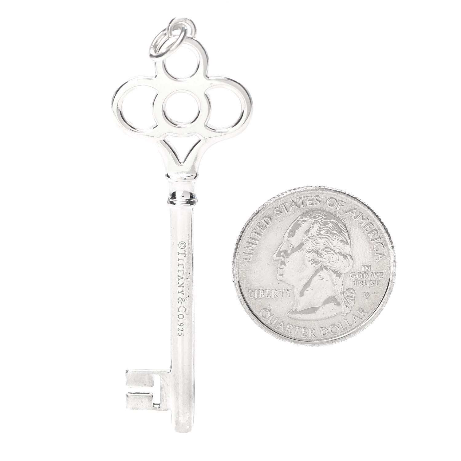 Tiffany Sterling Silver Crown Key Pendant 2 of 3