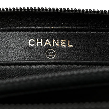 Chanel Patent Calfskin Quilted Boy L-Gusset Zip Wallet Black 6 of 9