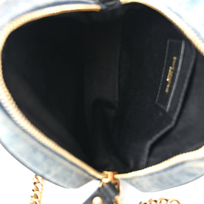 Saint Laurent Denim Quilted Monogram Round Crossbody Bag Rodeo Blue 5 of 10