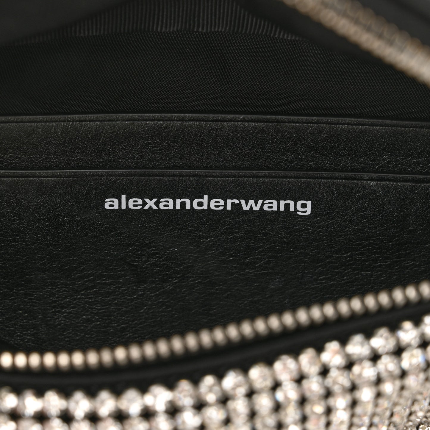 Rhinestone Mesh Mini Attica Belt Bag Black