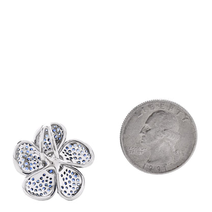 Parker & West by FASHIONPHILE 18K White Gold Diamond Blue Sapphire .40ctw Flower Pendant 2 of 4