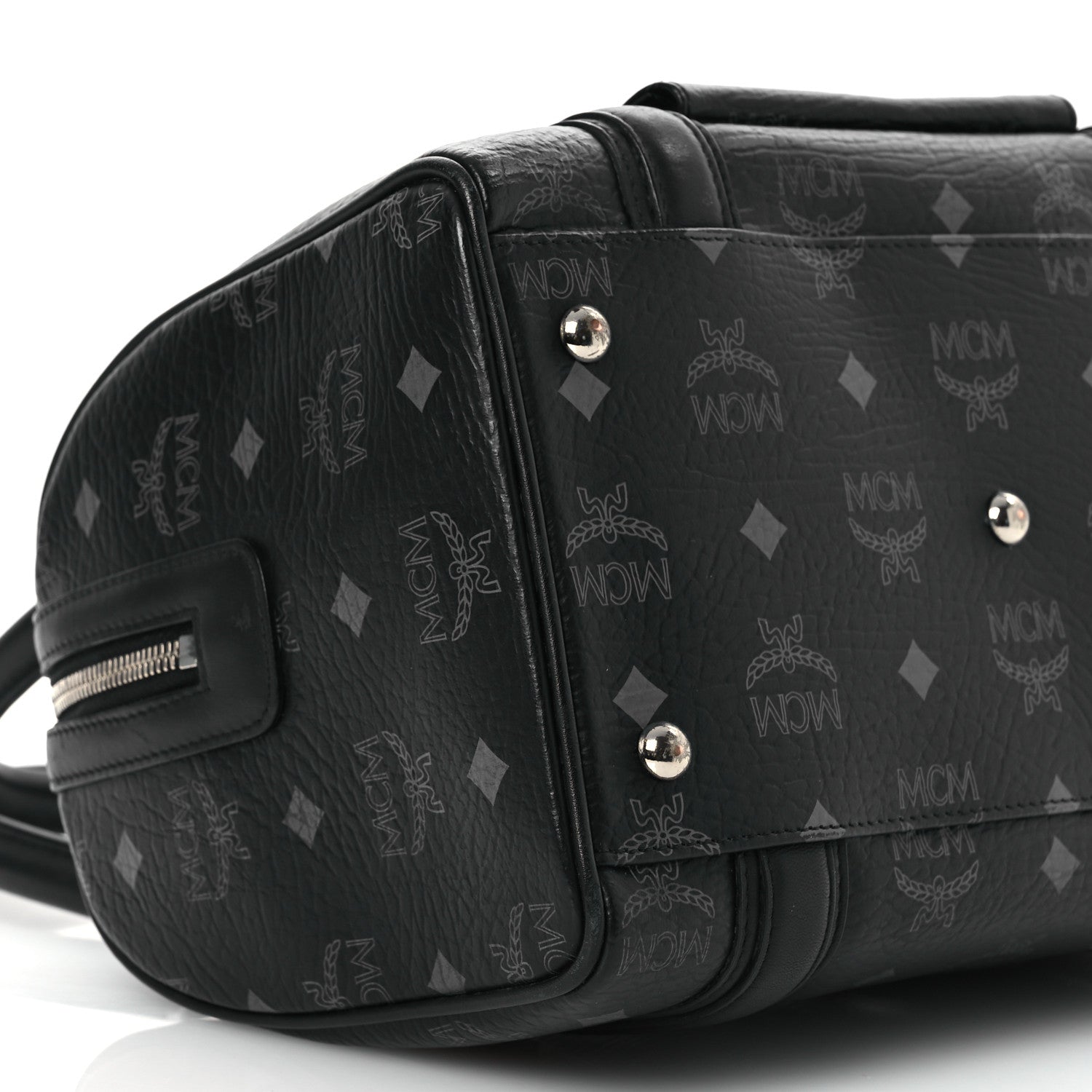 MCM Visetos Small Boston Bag Black 10 of 14