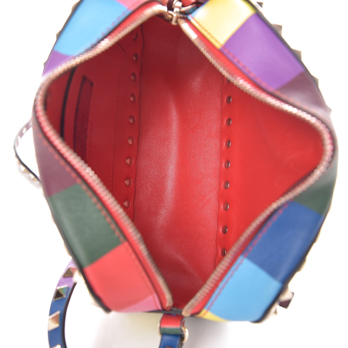 Vitello 1973 Rockstud Camera Crossbody Bag Multicolor