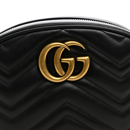 Gucci Calfskin Matelasse GG Marmont Belt Bag 85 34 Black 8 of 10
