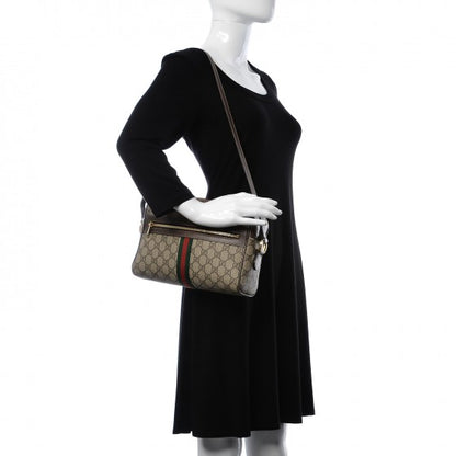 Gucci GG Supreme Monogram Web Small Ophidia Shoulder Bag Brown 2 of 7