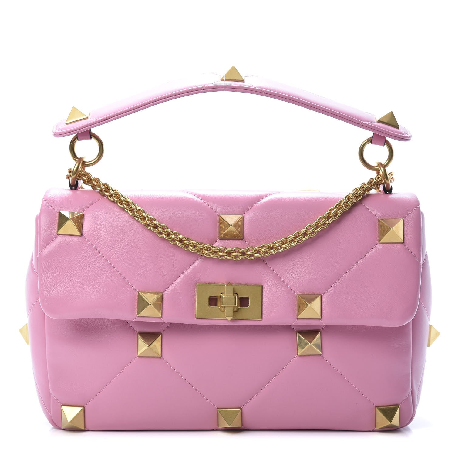 Valentino Garavani Nappa Large Roman Stud Shoulder Bag Giacinto 1 of 10