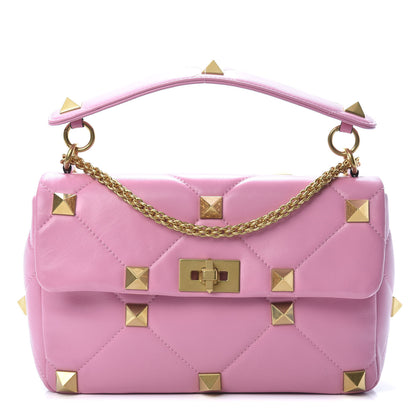 Valentino Garavani Nappa Large Roman Stud Shoulder Bag Giacinto 1 of 10