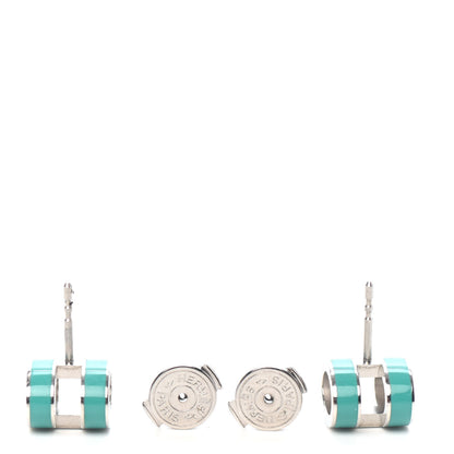 Hermes Palladium Lacquered Pop H Earrings Emerald 3 of 3