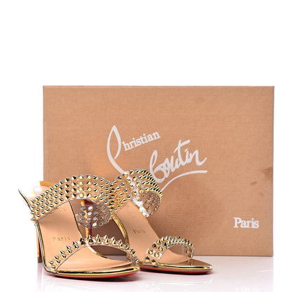 Christian Louboutin Specchio PVC Spikes Only 85 Slide Sandals 39.5 Gold 14 of 14