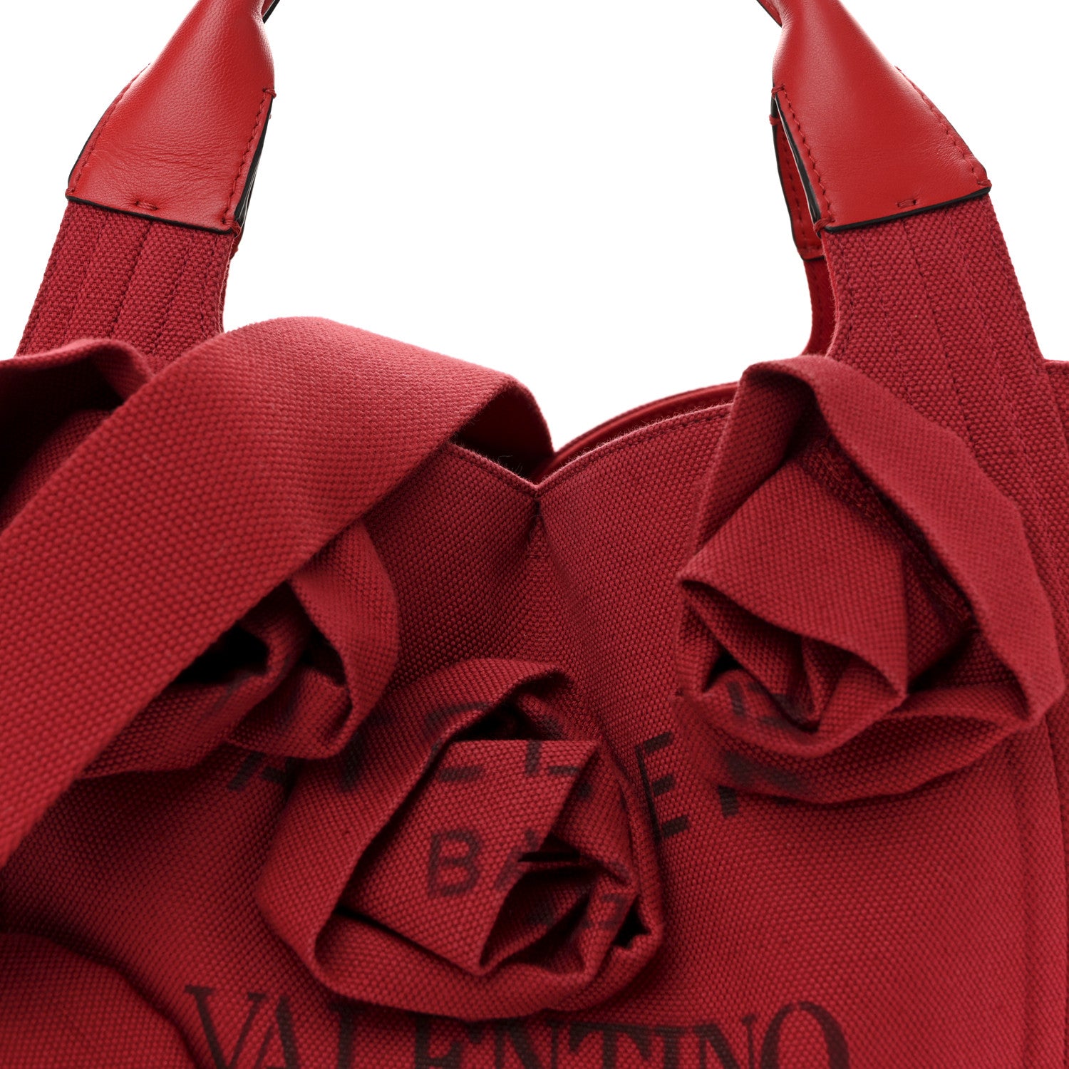 Valentino Garavani Canvas Atelier 02 Bow Edition Small Tote Bag Red 8 of 13