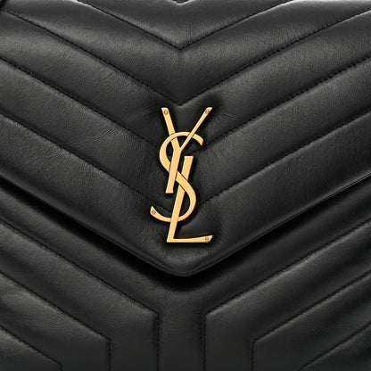 Saint Laurent Calfskin Y Quilted Monogram Medium Loulou Chain Satchel Black 7 of 11
