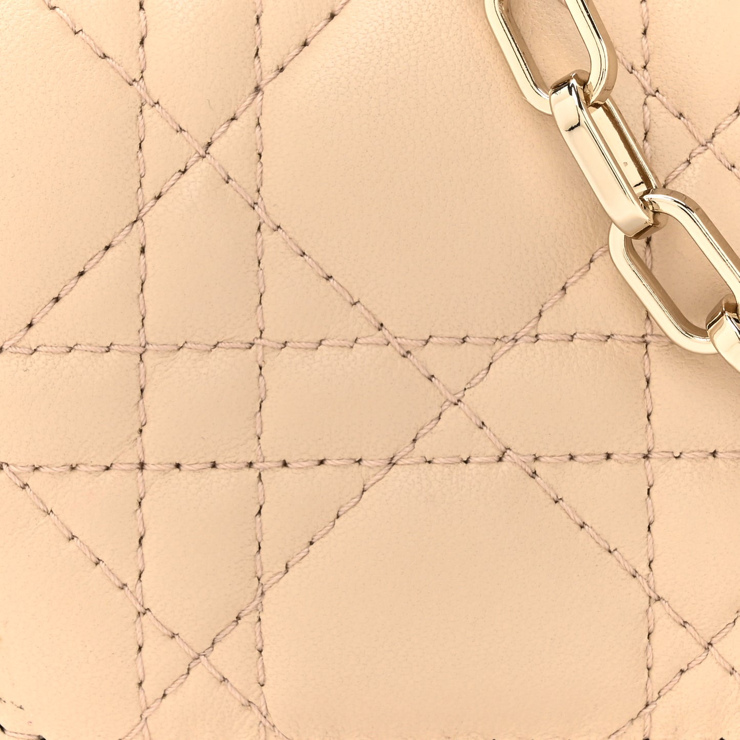 Lambskin Cannage Dior Talk Phone Pouch Powder Beige