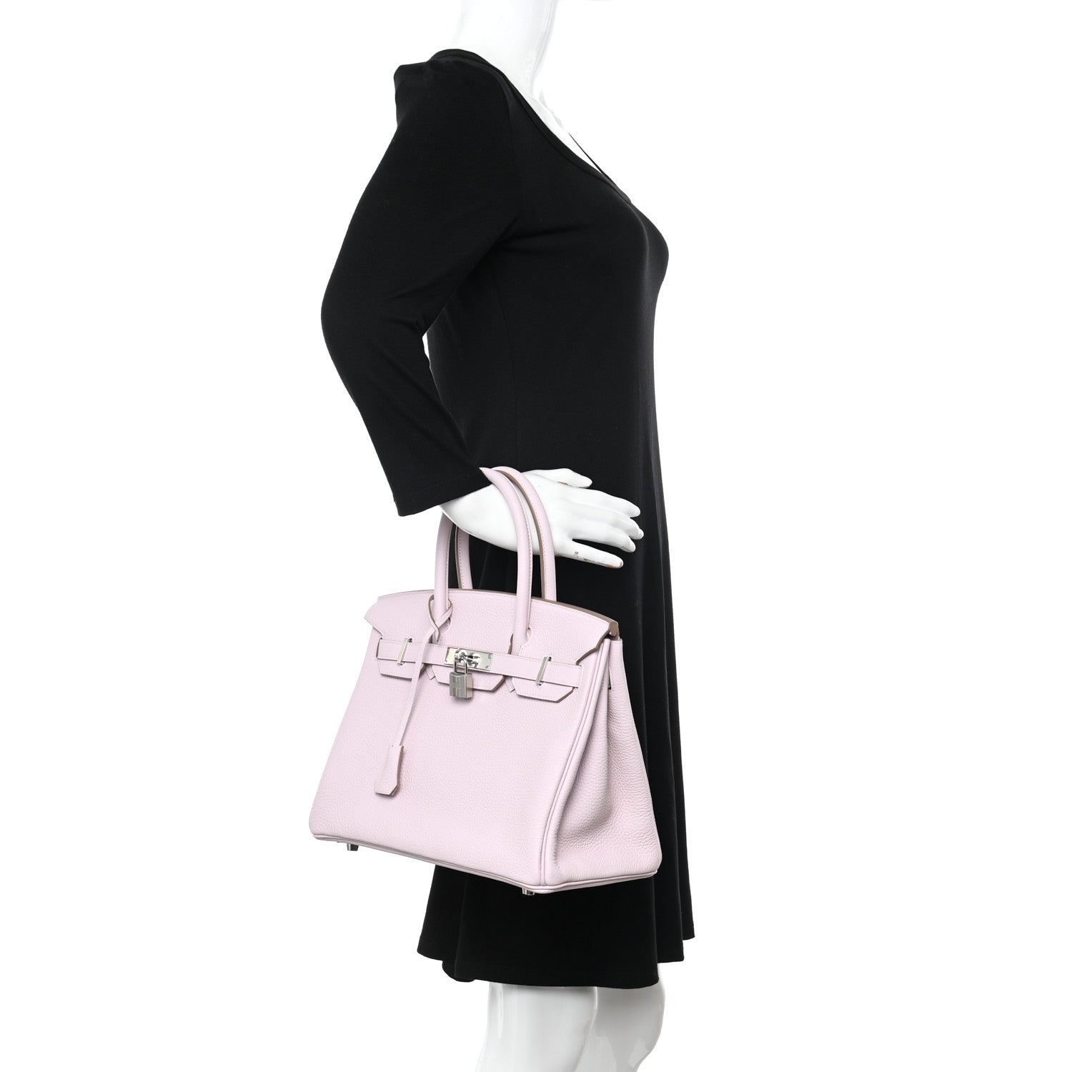 Hermes Taurillon Clemence Birkin 30 Mauve Pale 2 of 11