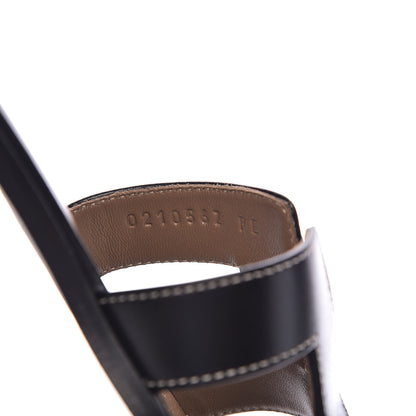 Hermes Box Calfskin Oran Sandals 36 Black 8 of 10