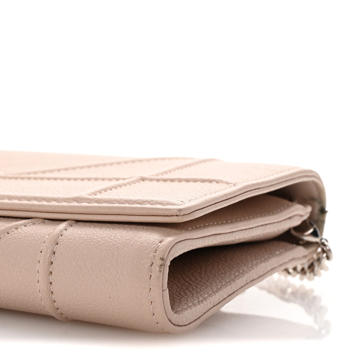 Grained Calfskin Diorama Croisiere Chain Wallet Pink
