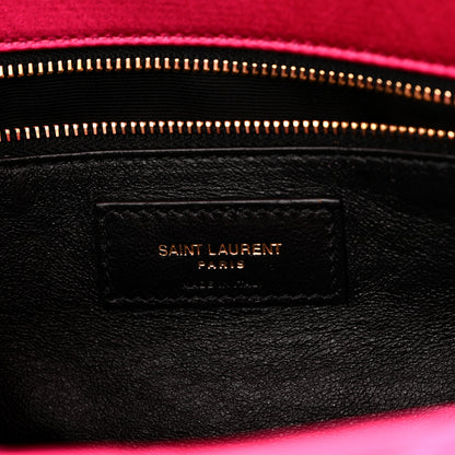Saint Laurent Satin Quilted Sade Puffer Envelope Clutch Bubblegum 6 of 10