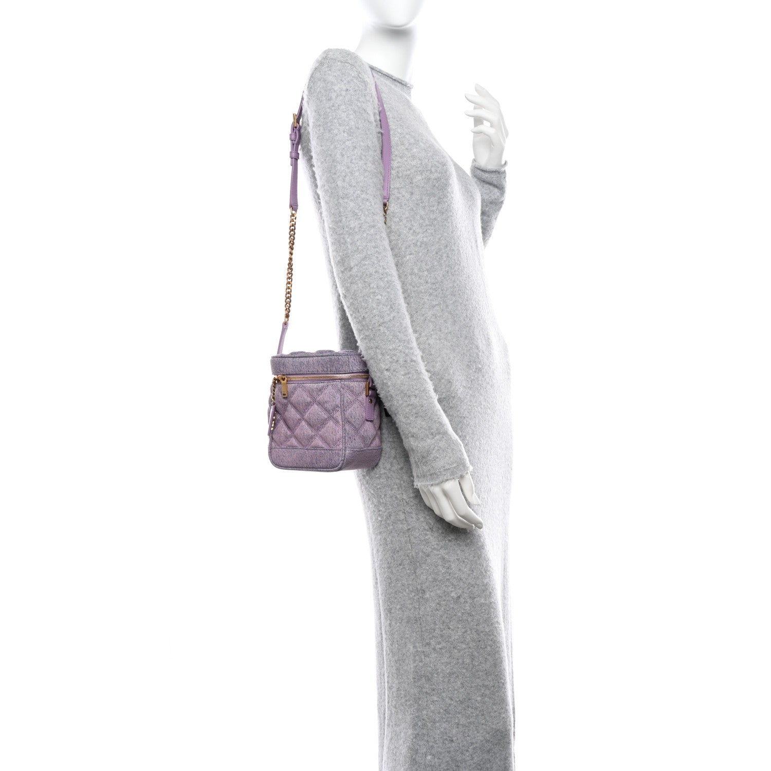 Saint Laurent denim Quilted 80's Vanity Bag Bleached Lilac 2 of 11