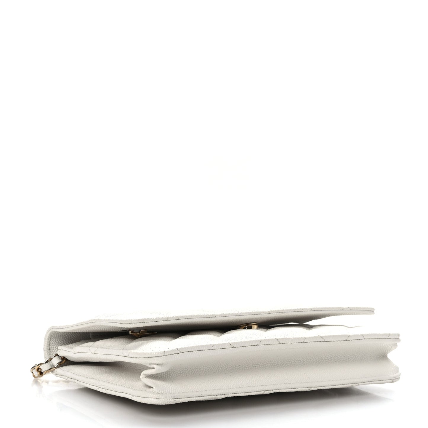 Caviar Quilted Wallet On Chain WOC White
