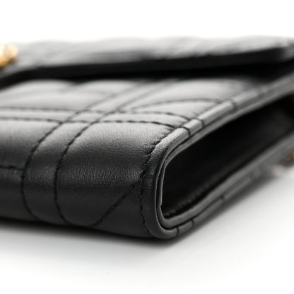 Gucci Calfskin Matelasse Mini Pearly GG Marmont Chain Wallet Black 10 of 11