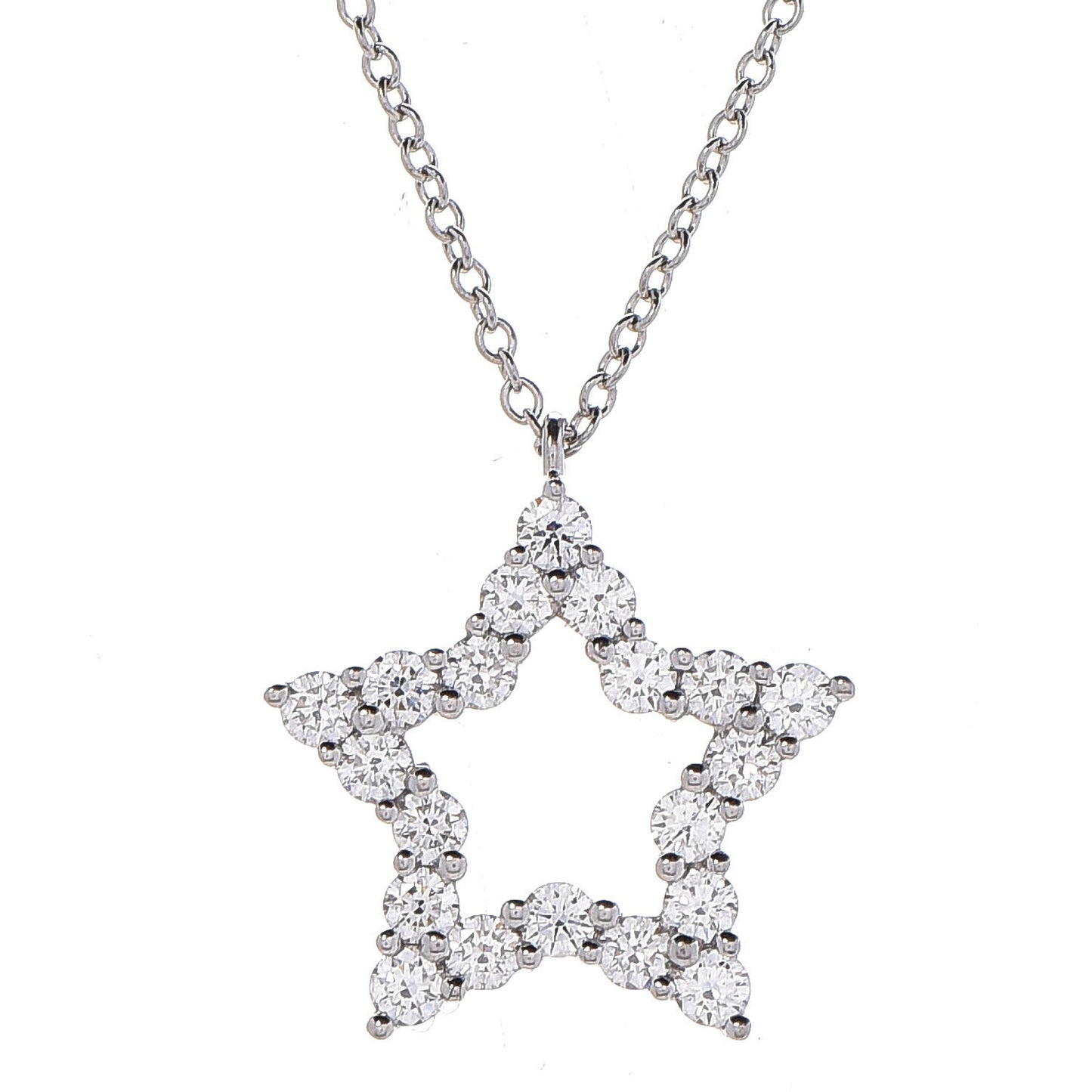 Platinum Diamond Star Pendant Necklace