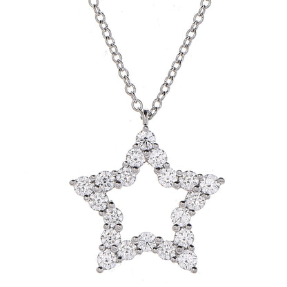 Tiffany Platinum Diamond Star Pendant Necklace 10 of 14