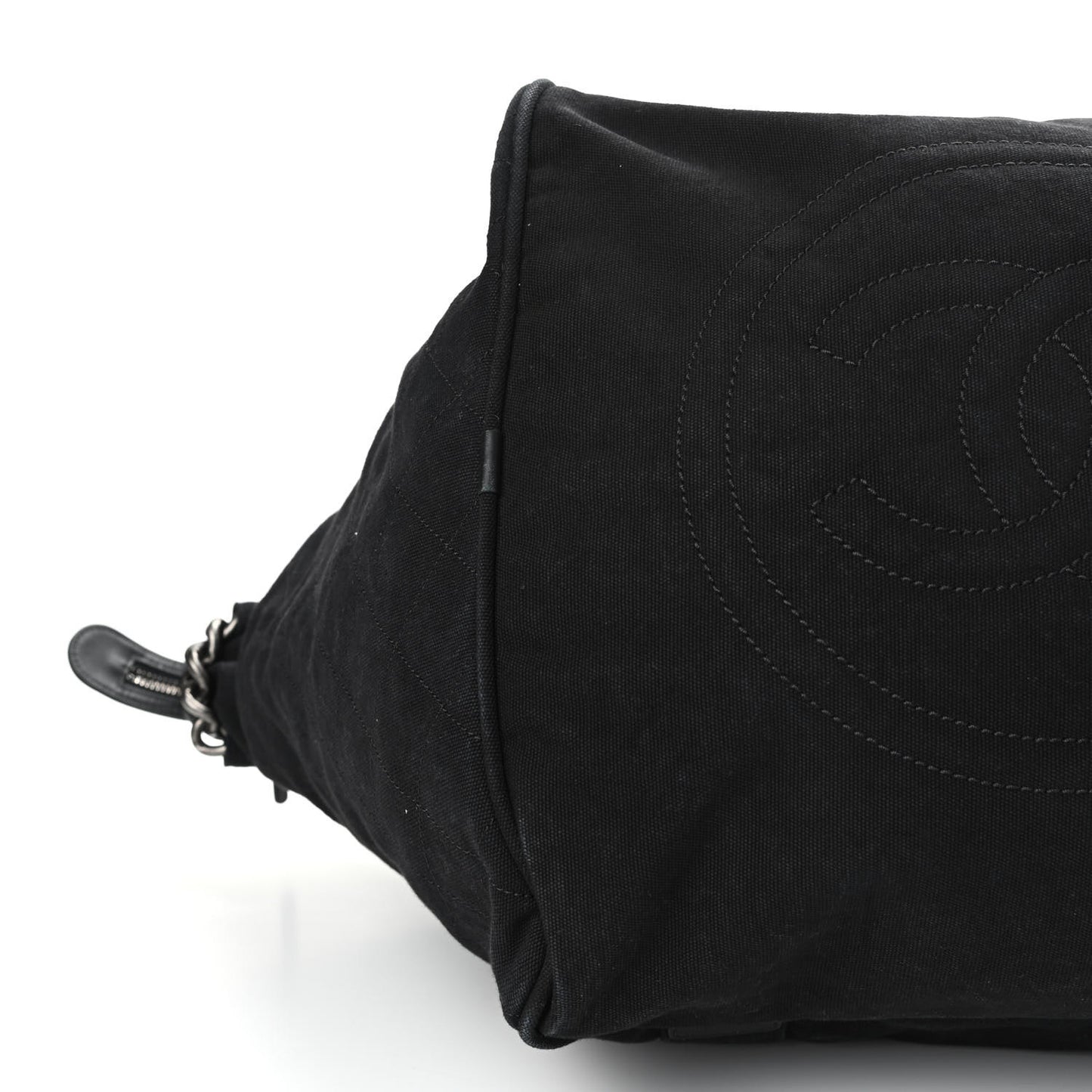 Washed Toile Calfskin Quilted Large Street Style Travel Bag Black