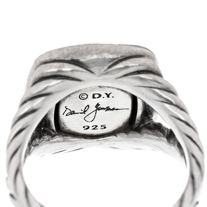 David Yurman Sterling Silver Diamond Black Onyx 11mm Albion Statement Ring 50 5.5 4 of 4