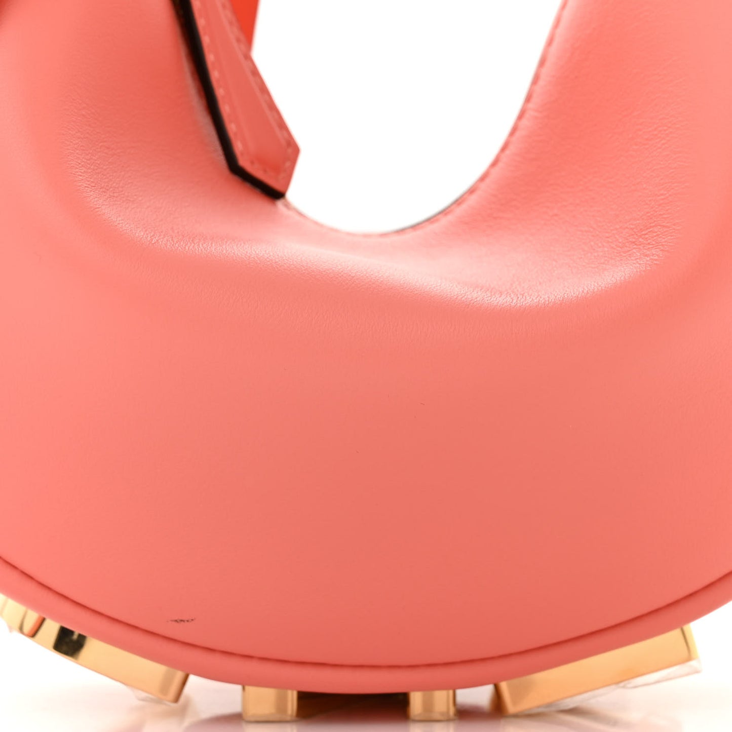 Vitello Grace Matte Mini Fendigraphy Hobo Bag Peach Pink