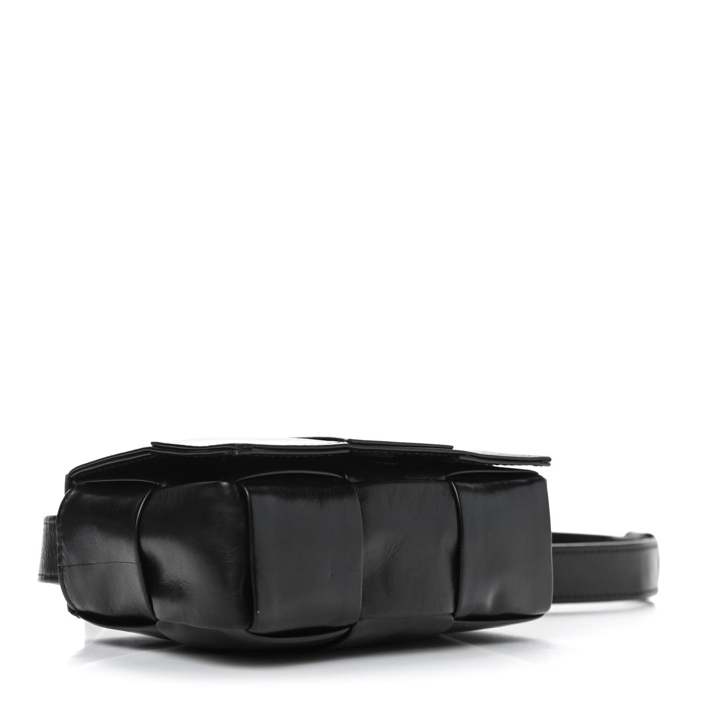Paper Calfskin Maxi Intreccio Extra Mini Cassette Crossbody Bag Black