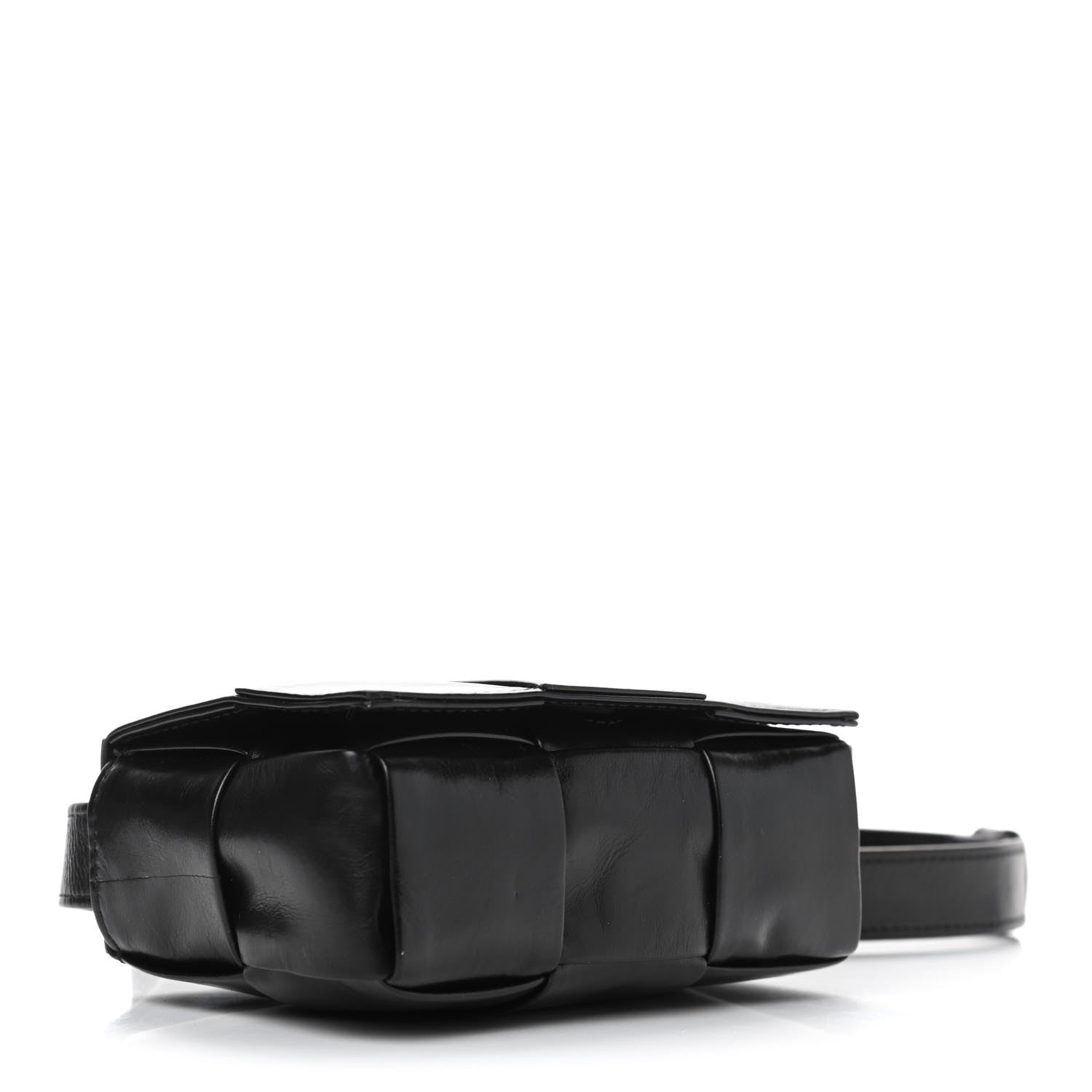 Bottega Veneta Paper Calfskin Maxi Intreccio Extra Mini Cassette Crossbody Bag Black 3 of 4