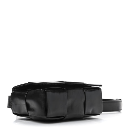 Bottega Veneta Paper Calfskin Maxi Intreccio Extra Mini Cassette Crossbody Bag Black 3 of 4
