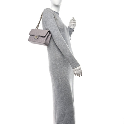 Chanel Lambskin Quilted Small Double Flap Light Grey 2 of 15