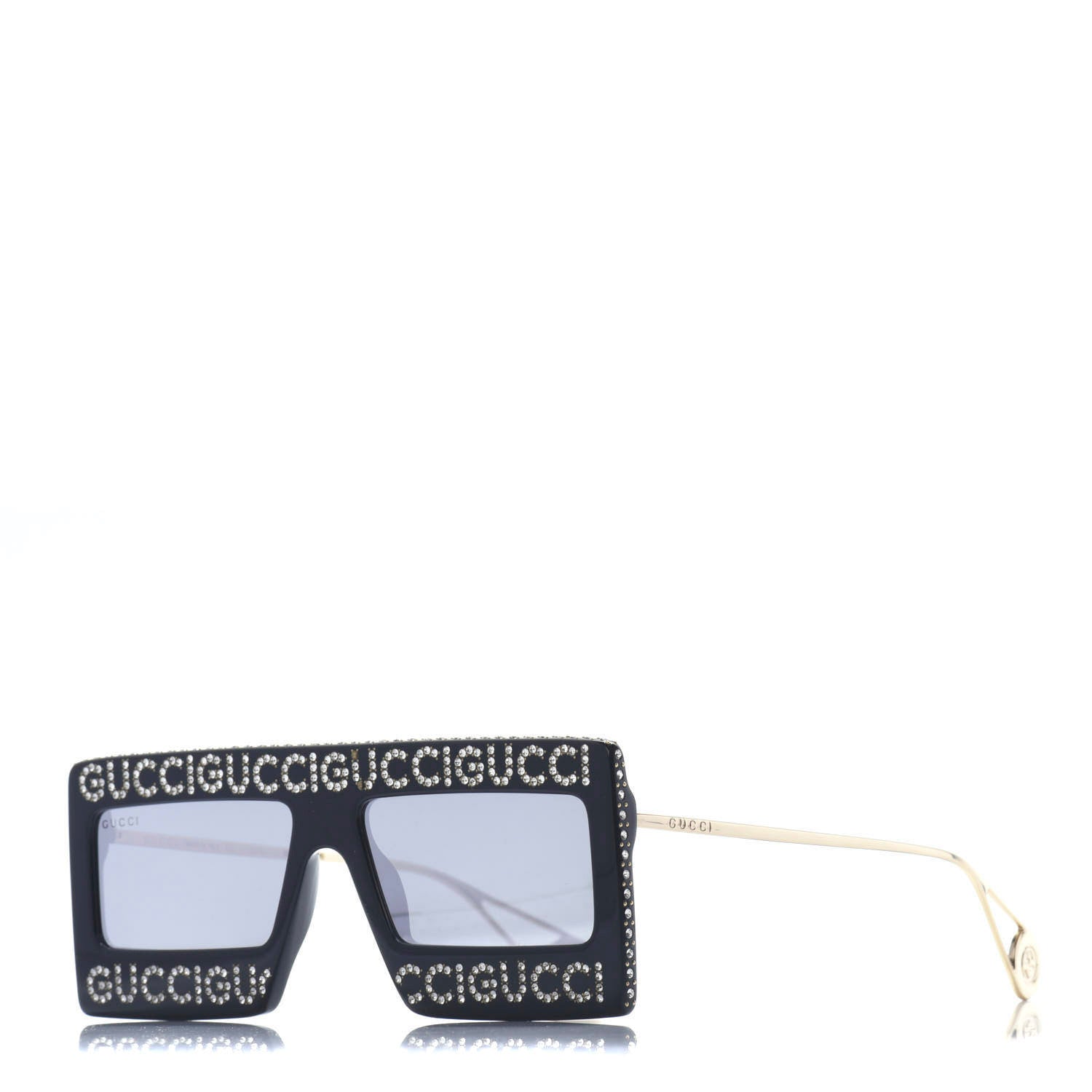 Gucci Acetate Crystal Mask-Frame Sunglasses GG0431S Black 1 of 8