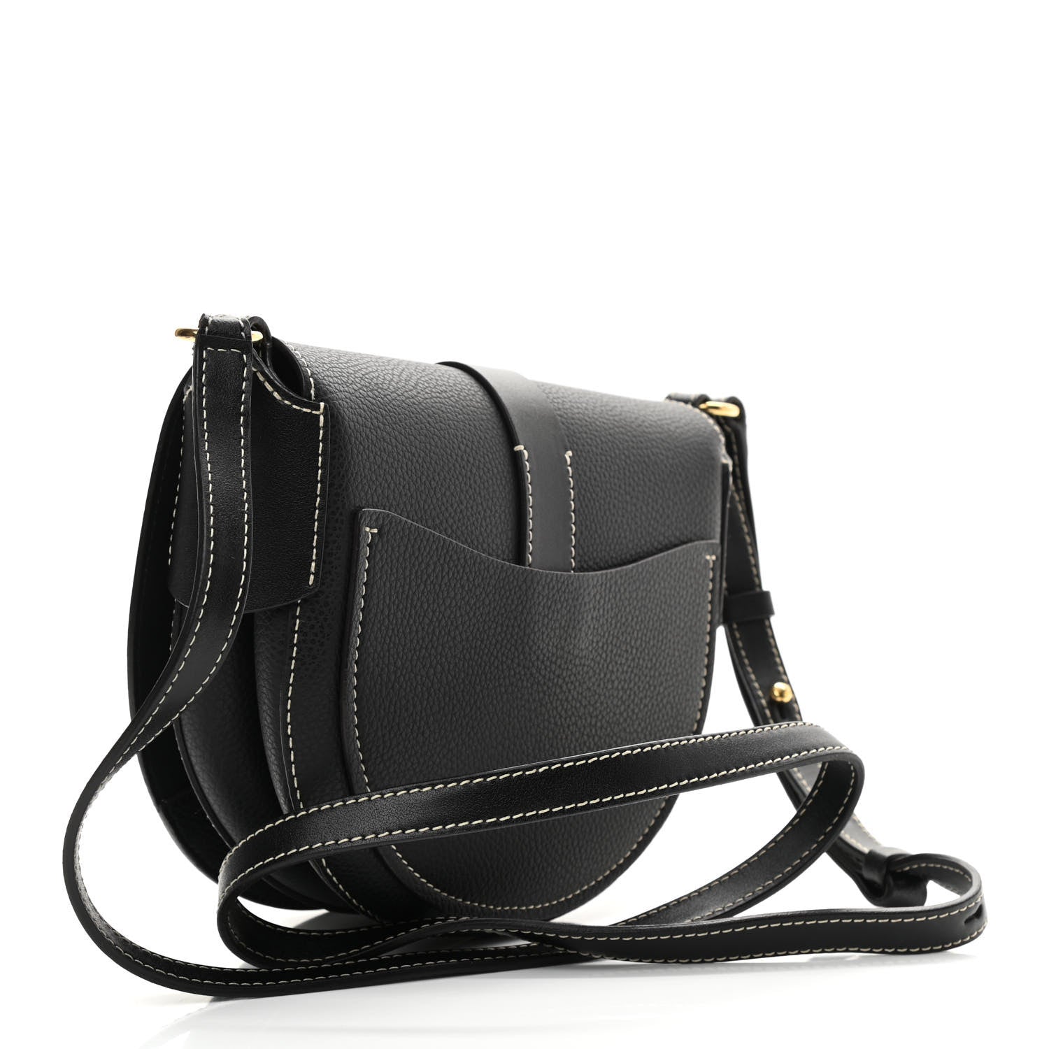 Chloe Grained Calfskin Small Darryl Saddle Crossbody Bag Black 3 of 9