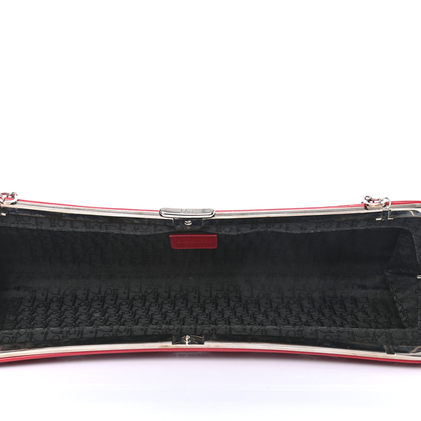 Glazed Calfskin Bondage Clutch Rouge