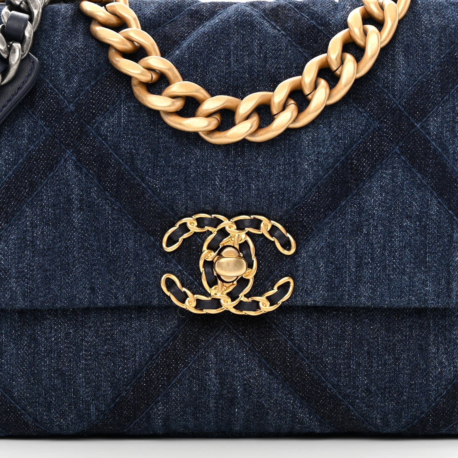 Chanel Denim Quilted Medium Chanel 19 Flap Blue 8 of 12