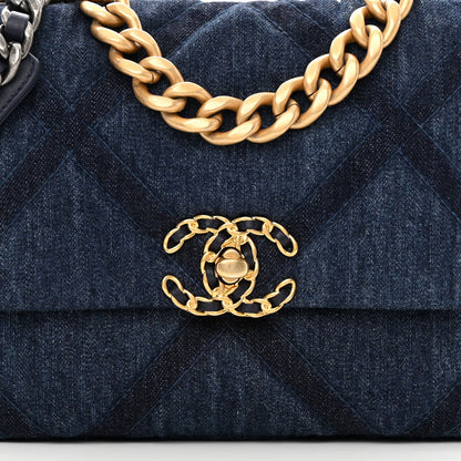 Chanel Denim Quilted Medium Chanel 19 Flap Blue 8 of 12