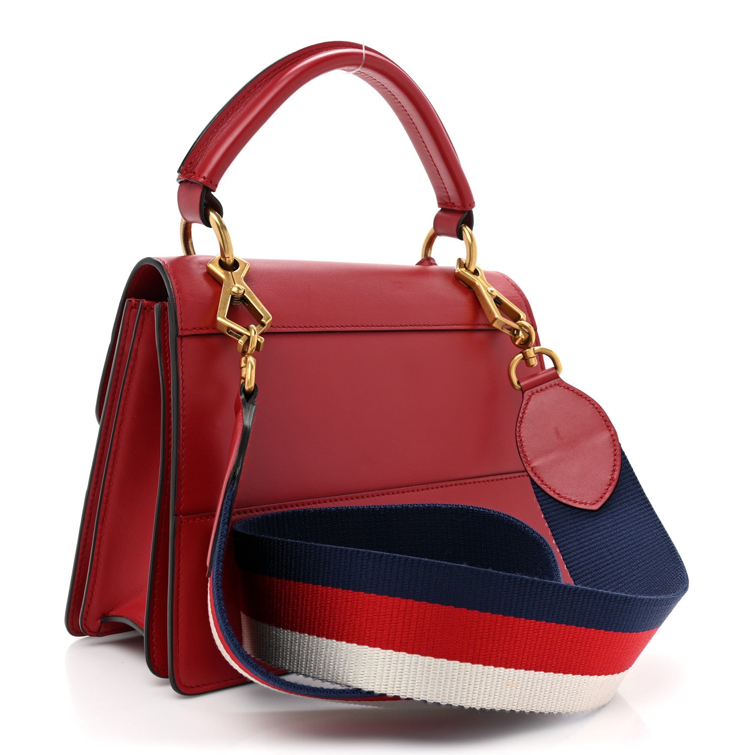 Gucci Calfskin Sylvie Web Small Queen Margaret Top Handle Bag Red 3 of 10
