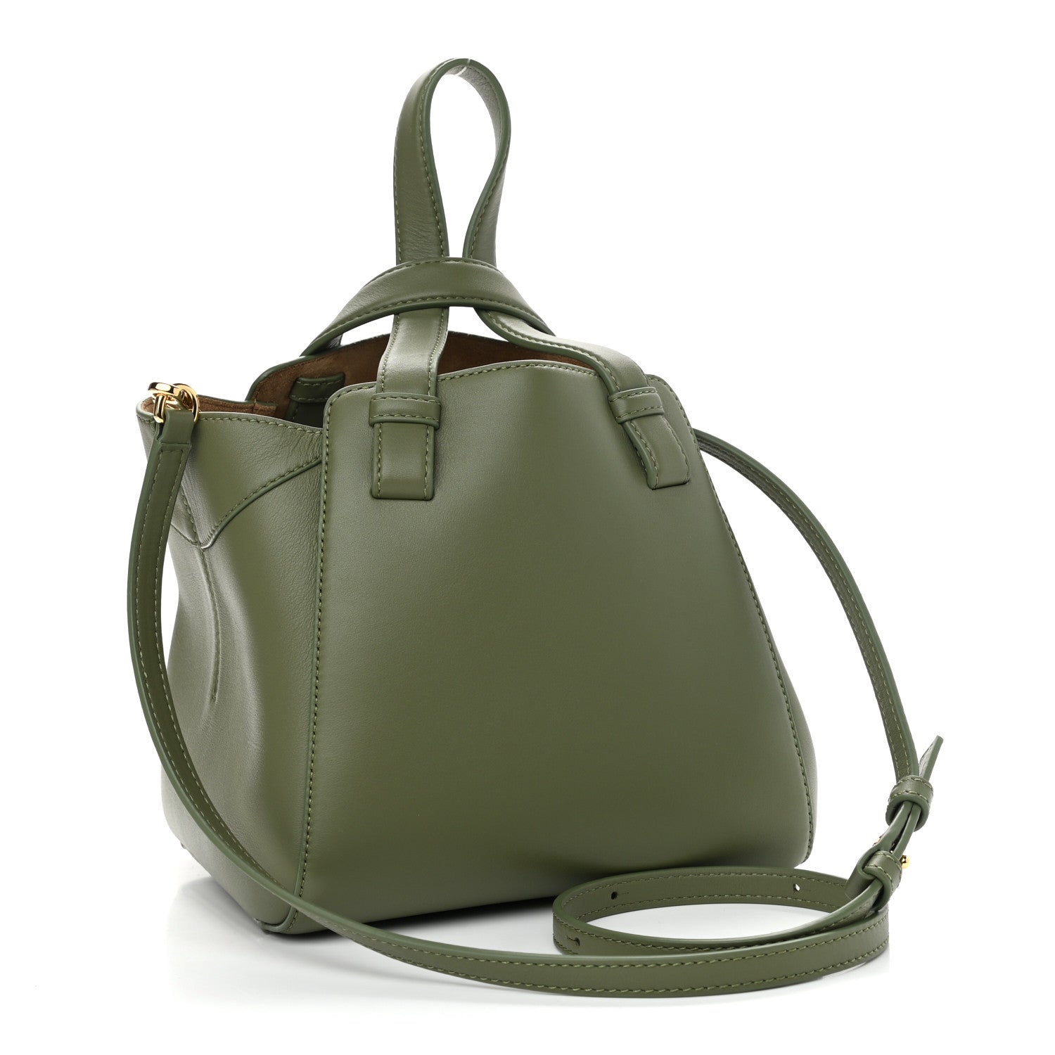 Loewe Calfskin Small Hammock Nugget Shoulder Bag Avocado Green 3 of 9