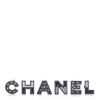Chanel Resin Mirror Logo Brooch Set Black 1 of 4