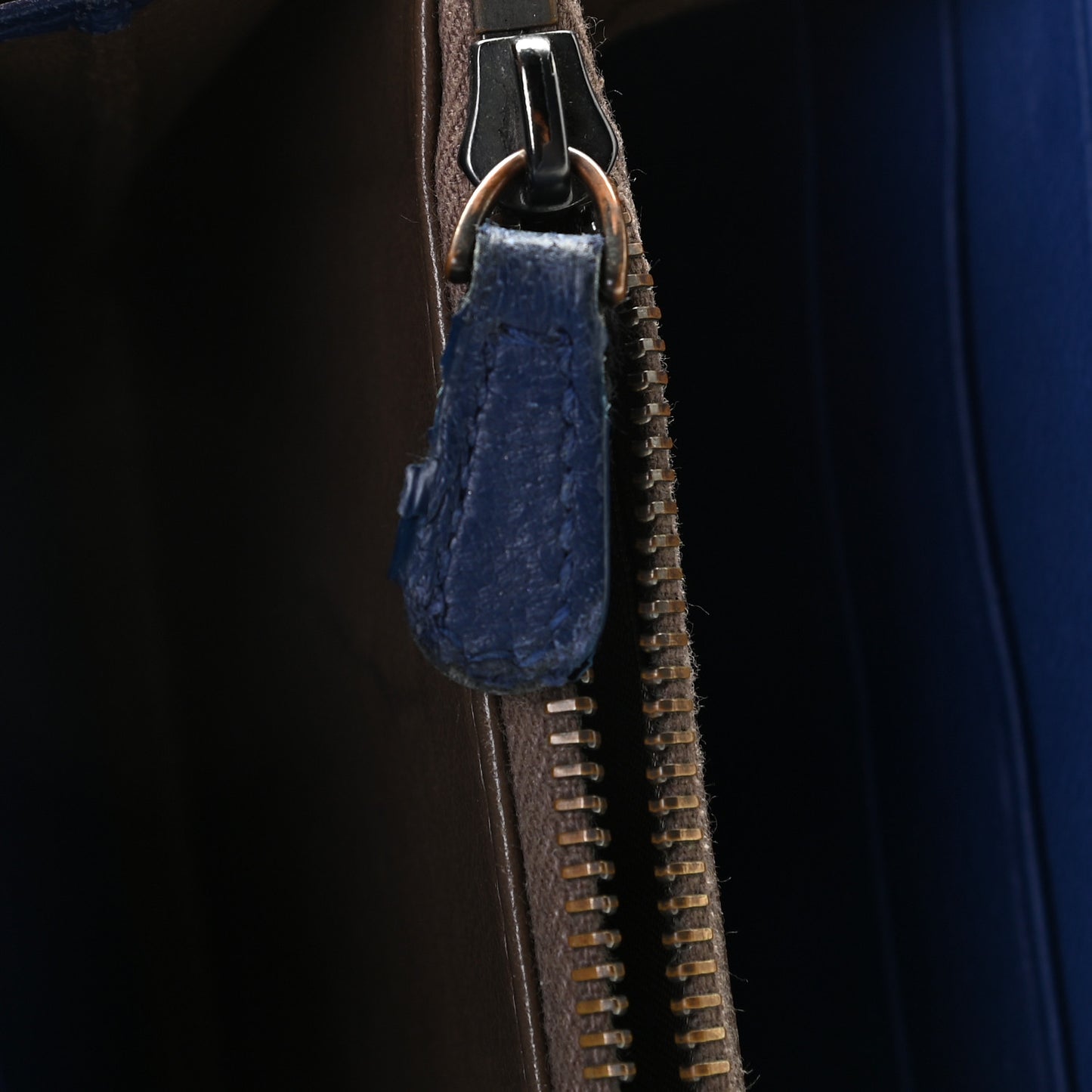 Nappa Intrecciato Zip Around Wallet Denim