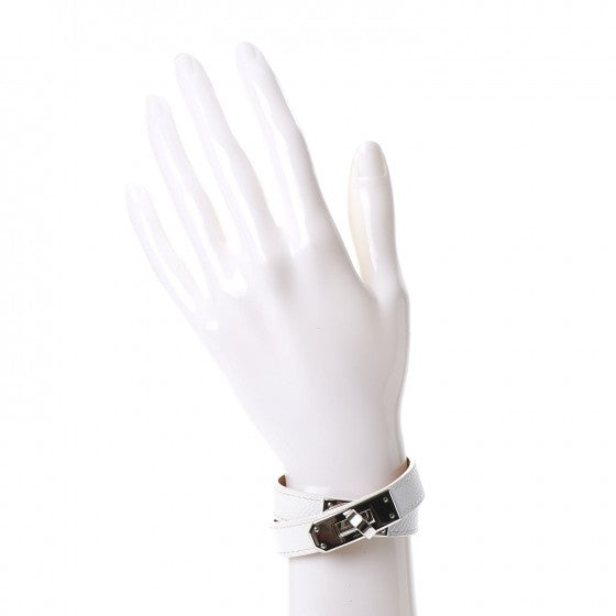 FASHIONPHILE HERMESEpsomKellyDoubleTourBraceletXSWhite 2 of 7