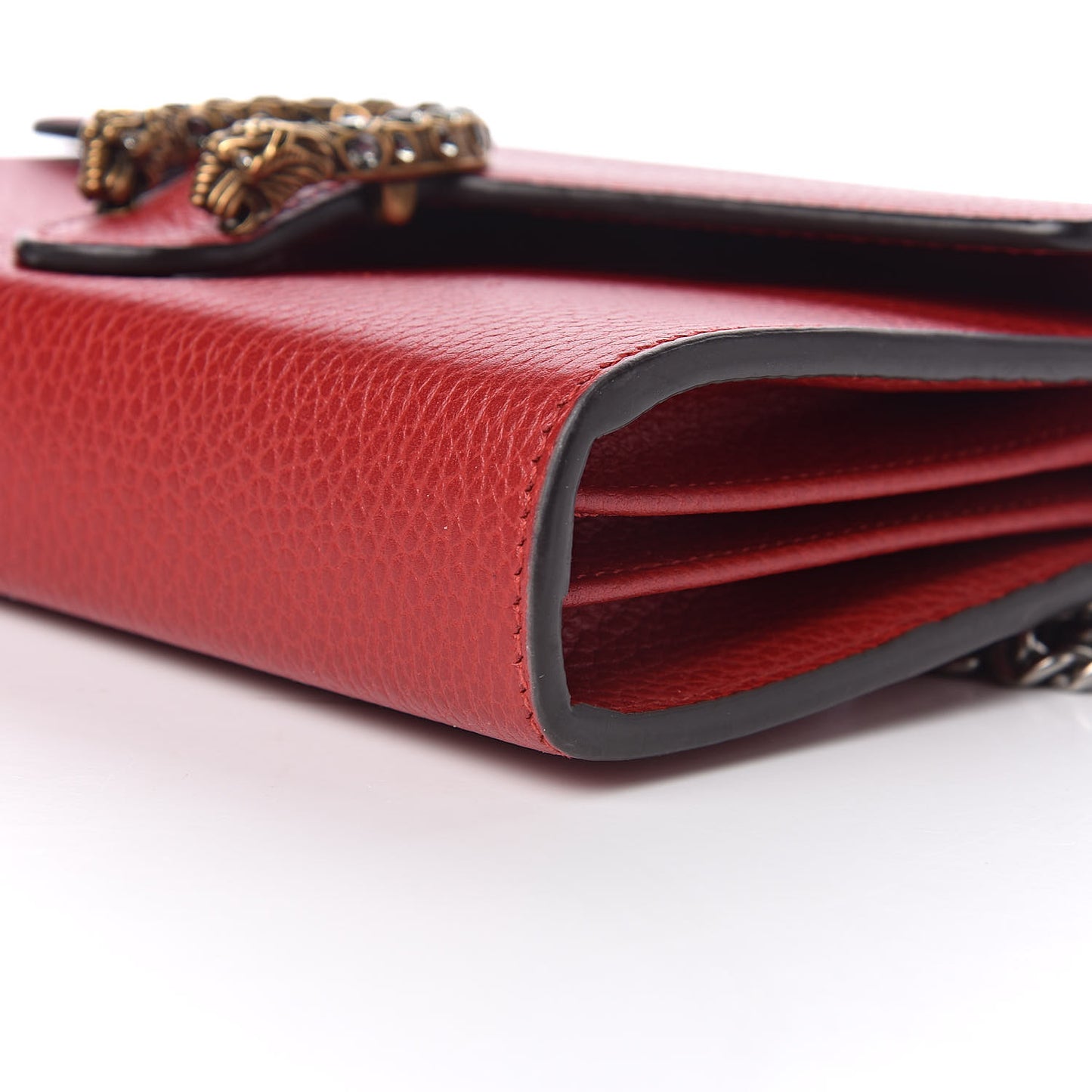 Calfskin Mini Dionysus Chain Wallet Hibiscus Red